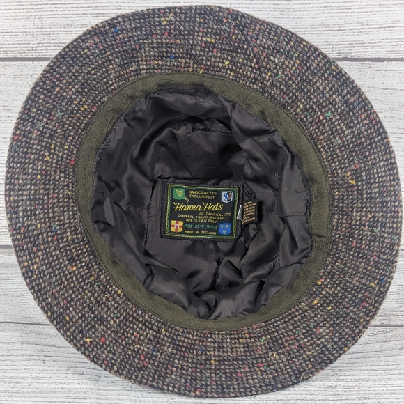 Hanna Hat Tweed Walking Hat Patch Work Multicolor Wool Made in Ireland Sz Small - Picture 6 of 9
